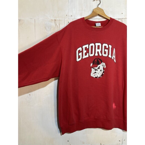 Champion Georgia Bulldogs Crewneck Sweatshirt Men’s 3XL Red Fleece Lined UGA - Picture 4 of 5